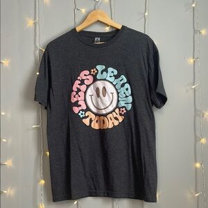 Women’s Teacher Graphic Tee - Let's Learn Today - Black